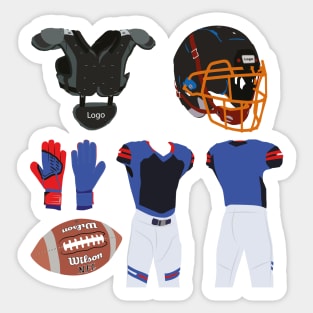 American Football Accessories Stickers Sticker